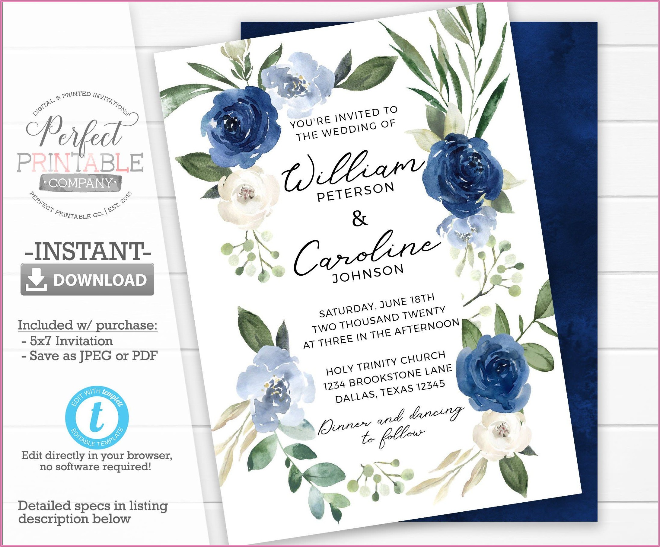 Light Blue Wedding Invitations