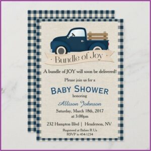 Little Blue Truck Baby Shower Invitations