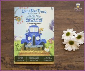 Little Blue Truck Birthday Invitations Free