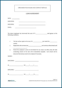 Loan Agreement Format India Pdf