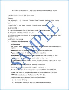 Loan Agreement Template Australia Pdf