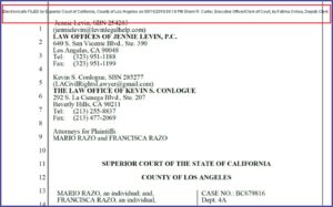 Los Angeles County Court Filing