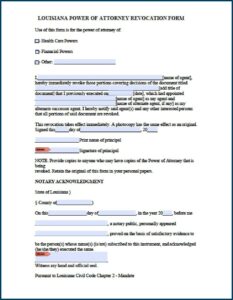 Louisiana Special Power Of Attorney Form