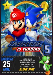 Mario And Sonic Birthday Invitations Free