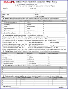 Medicare Health Risk Assessment Questionnaire Form