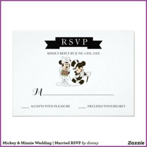 Mickey And Minnie Wedding Invitation Response
