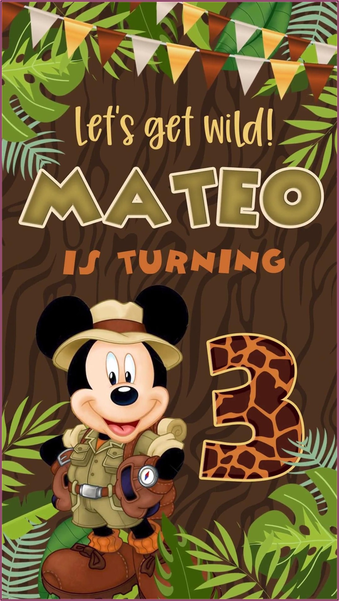 Mickey Mouse Safari Invitations