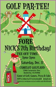 Mini Golf Birthday Invitations