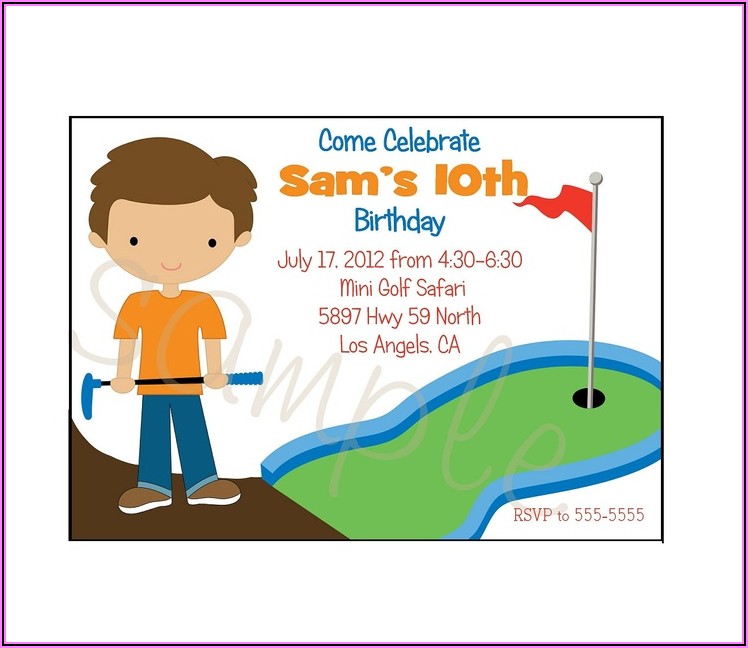 Mini Golf Birthday Party Invitations
