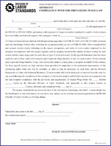 Missouri Prevailing Wage Certified Payroll Form