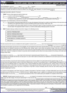 Month To Month Rental Agreement Form Washington State