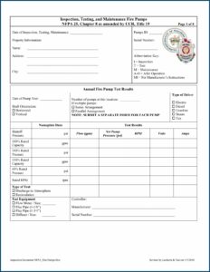 Nfpa 25 Inspection Forms