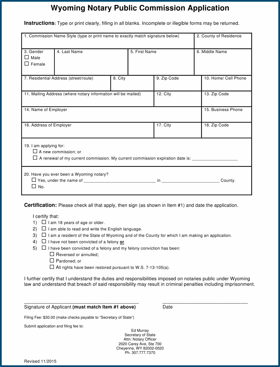 Notary Public Application Form Pdf