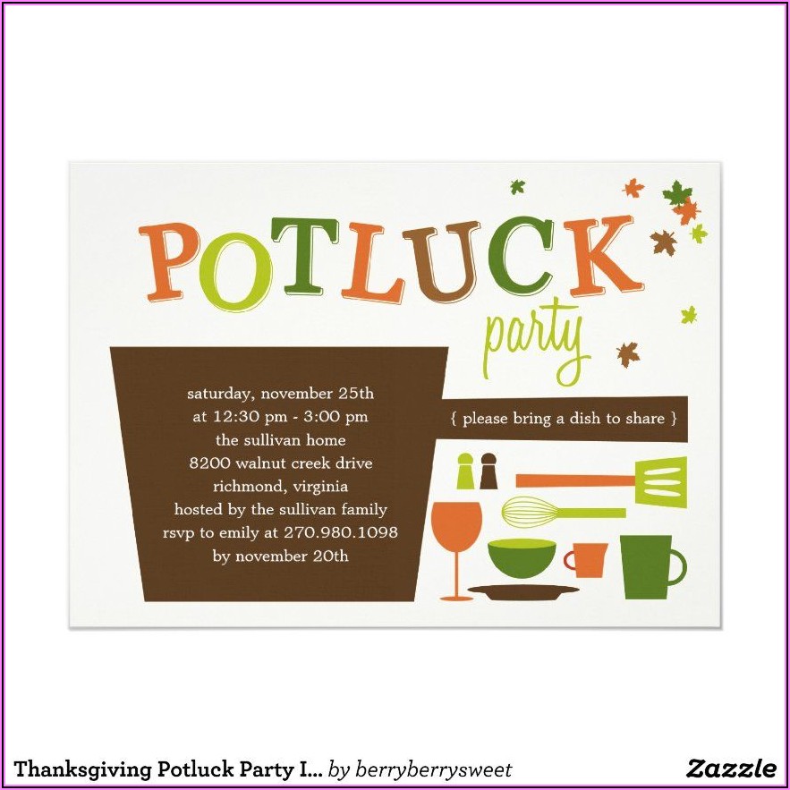 Office Potluck Invitation Email Example