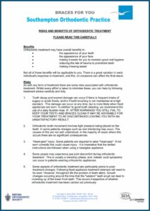 Orthodontic Consent Form Uk