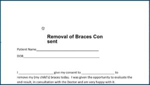 Orthodontic Removal Consent Form
