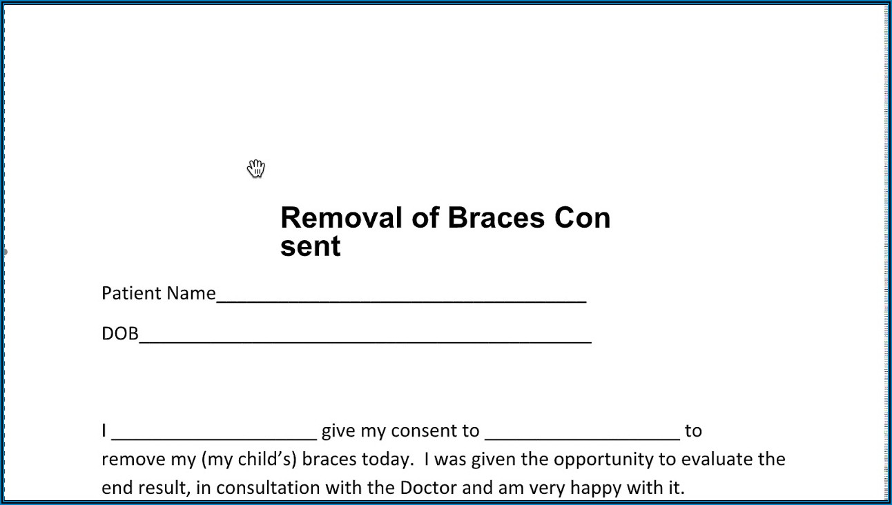 Orthodontic Removal Consent Form