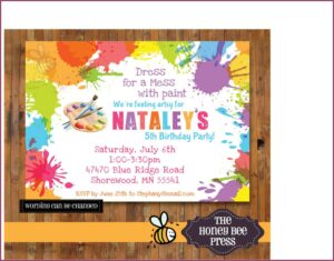 Paint Splatter Invitations Template
