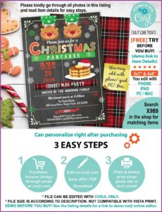 Pancakes And Pajamas Party Invitation Template