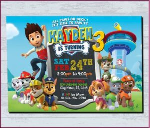 Paw Patrol Invitation Card