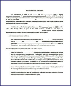 Pdf Hdb Room Rental Agreement Form
