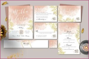 Peach Wedding Invitation Cards
