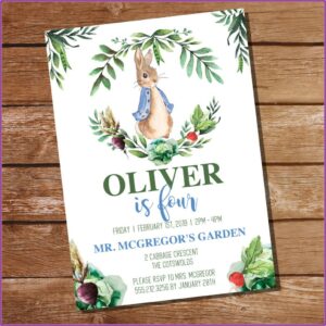 Peter Rabbit Birthday Invitations Australia