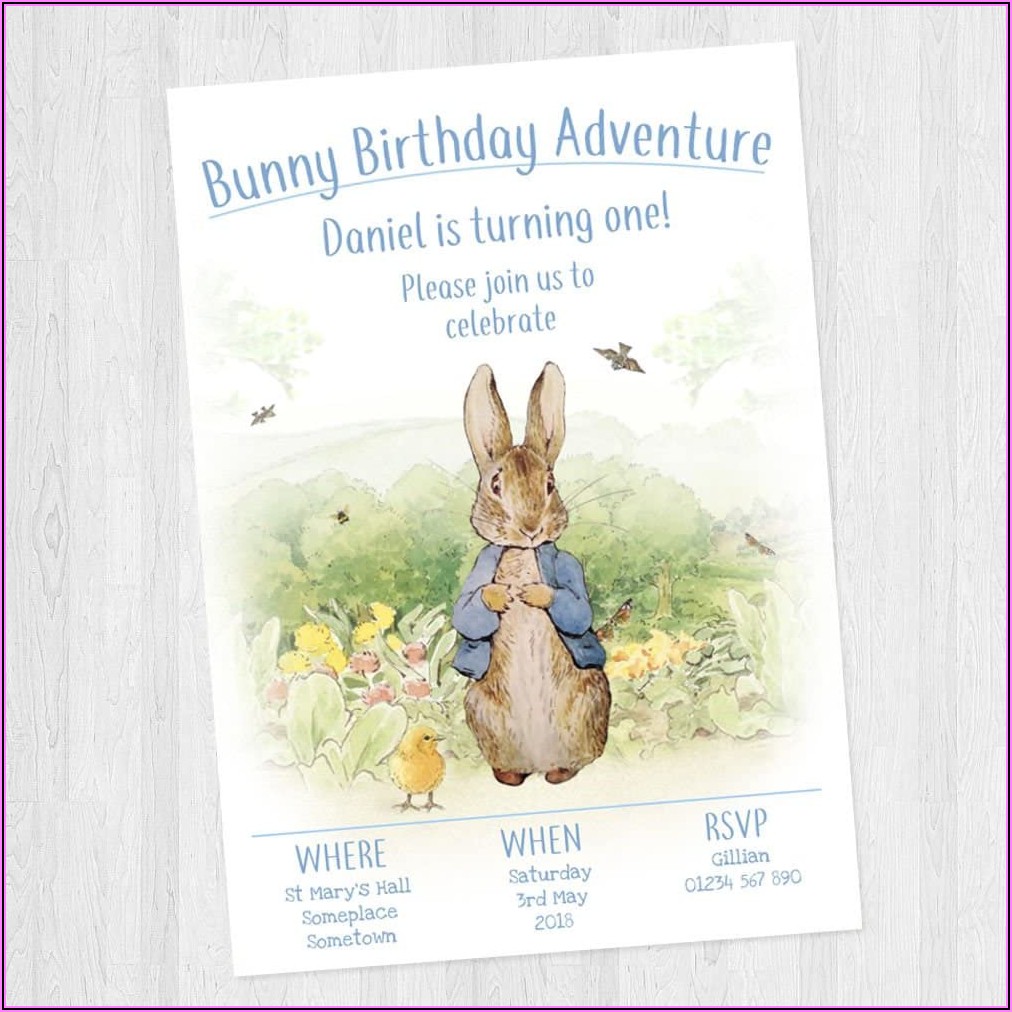 Peter Rabbit Birthday Party Invitations