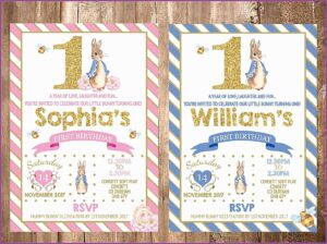 Peter Rabbit First Birthday Invitations