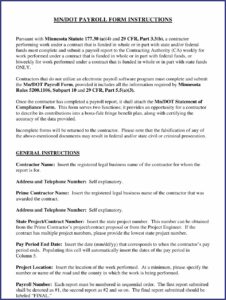 Prevailing Wage Payroll Form