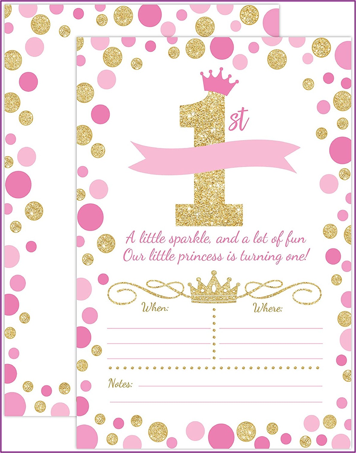 Princess First Birthday Invitations