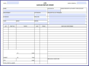 Printable Free Auto Body Repair Estimate Template Forms