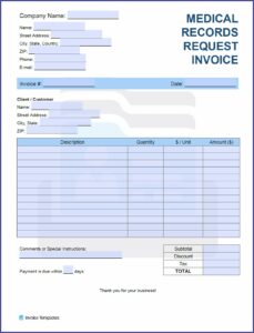 Printable Medical Billing Forms Templates