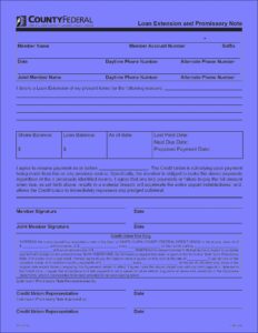 Promissory Note Extension Agreement Form