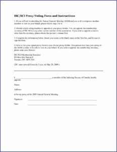 Proxy Voting Form Sample