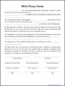 Proxy Voting Form Template Free Download