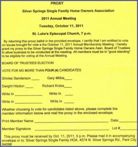 Proxy Voting Form Template Uk