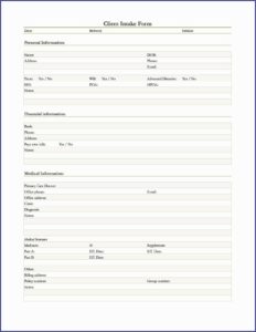 Real Estate Client Intake Form Template