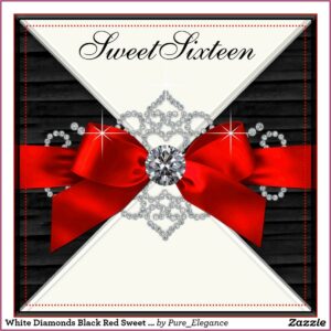Red And Gold Sweet 16 Invitations