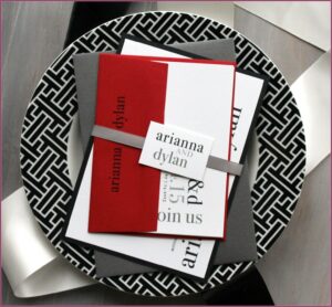 Red Black And White Wedding Invitation Templates