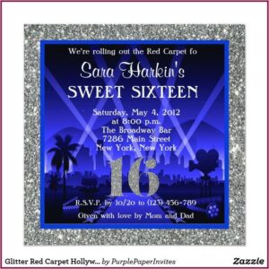 Red Carpet Sweet 16 Invitations
