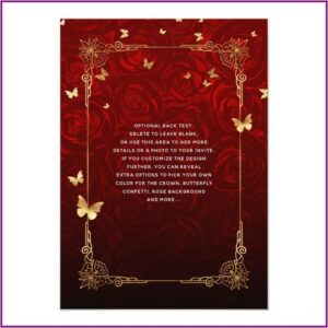 Red Rose Quinceanera Invitations