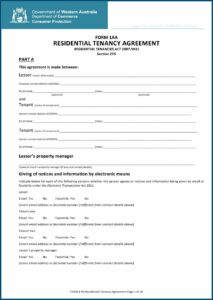 Rental Tenancy Agreement Form Wa