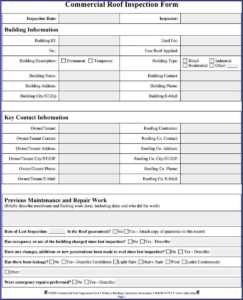 Roof Inspection Form Template
