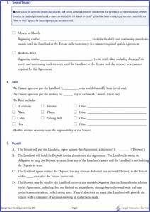 Room Rental Agreement Form Pdf
