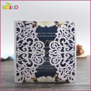Royal Blue Laser Cut Wedding Invitations