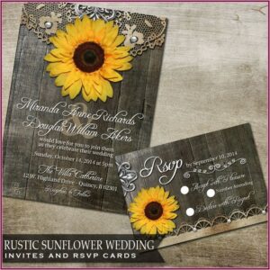 Rustic Sunflower Invitation Background