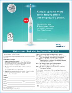 Sonicare Toothbrush Rebate Form 2020