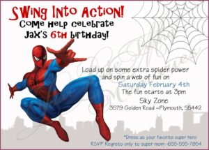 Spiderman Printable Birthday Invitation Cards