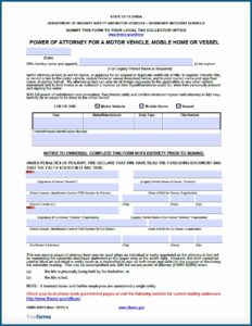 Standard Power Of Attorney Form Florida